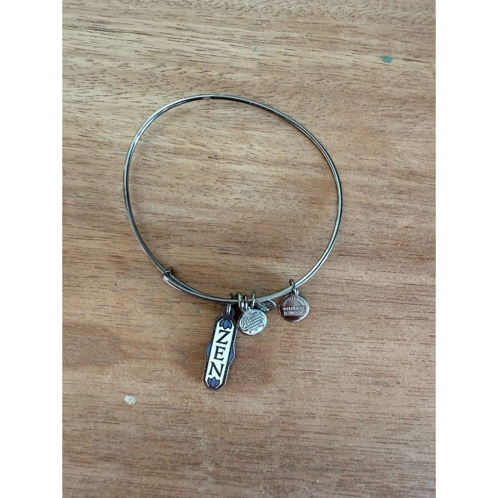 Alex and Ani "ZEN" Lotus Charm Bangle – Rafaelian Silver – 2015